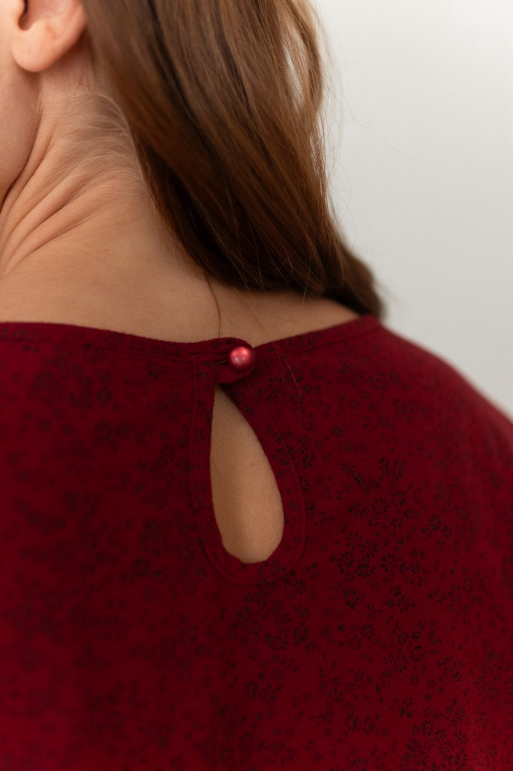 Платье Аврора из фланели для беременных и кормящих, Вишневый с цветами