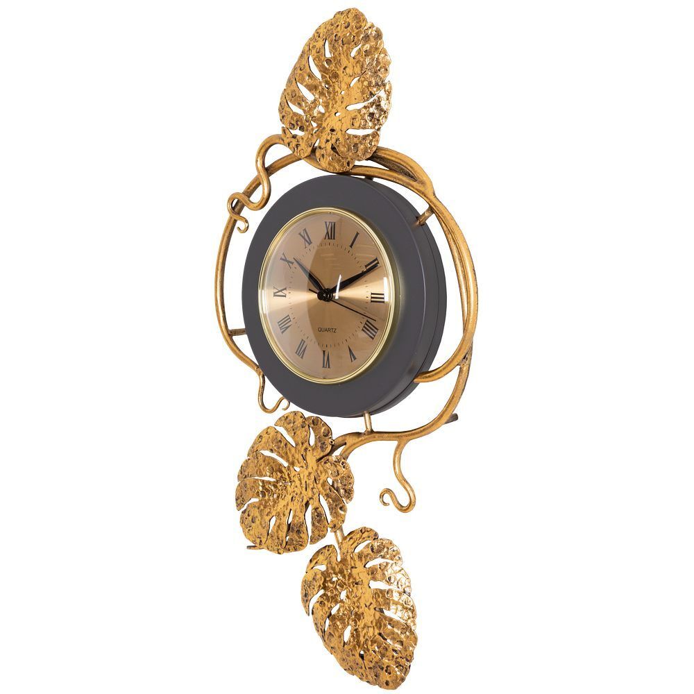 Часы настенные Monstera Deliciosa (Монстера) mini Серые Амбер