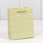 Пакет подарочный 12х15х7см Фигуры и узоры "Квадраты" (Бежевый)