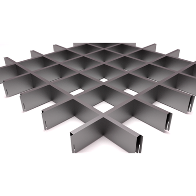 Подвесной потолок Грильято металлик матовый ячейка 100х100 мм. h27 мм. b10 мм. Cesal Urban Profi