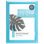 Рамка 15х21 см небьющаяся, багет 17,5 мм, пластик, BRAUBERG "Colorful", голубая, 391237