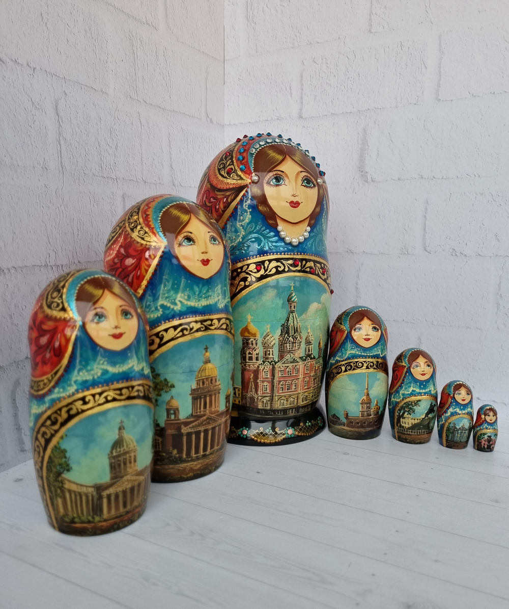 Матрешка "Санкт-Петербург" 7 мест