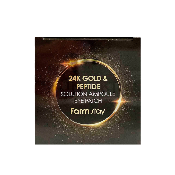 Патчи для век FarmStay 24K Gold and Peptide гидрогелевые с 24-каратным золотом и пептидом Perfect Ampoule Eye Patch 90 г / 60 шт