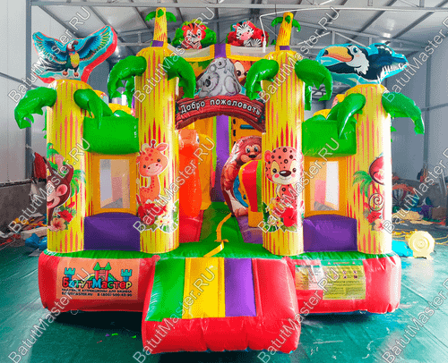Коммерческий надувной батут "Звериная команда 2" 8*3,5*5 м