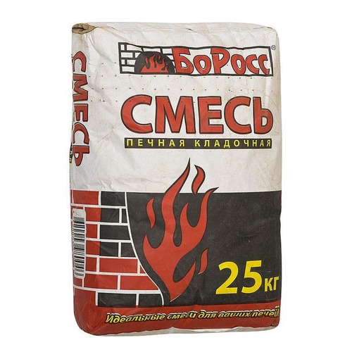Смесь печная-кладочная 25 кг / БоРосс / красный мешок