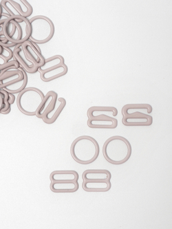 Кольцо, регулятор, крючок для бюстгальтера серо-розовый 10 мм