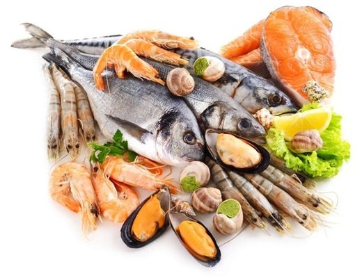 Замороженная рыба, морепродукты