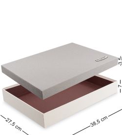 WF-04-C Набор коробок из 2шт «Прямоугольник» цв.бел./сер.