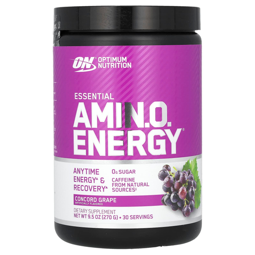 Optimum Nutrition, Essential Amin.O. Energy®, виноград «конкорд», 270 г (9,5 унции)