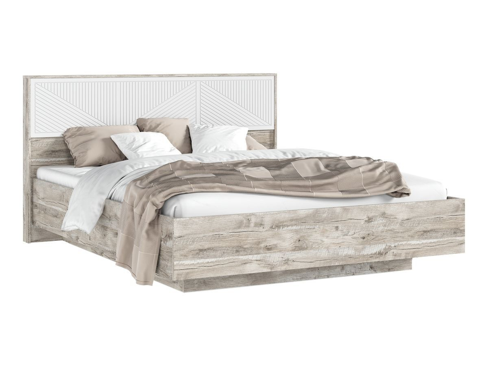 Кровать двухспальная 160х200 парящая с подъемным механизмом Браш Графит/Дуб Крафт