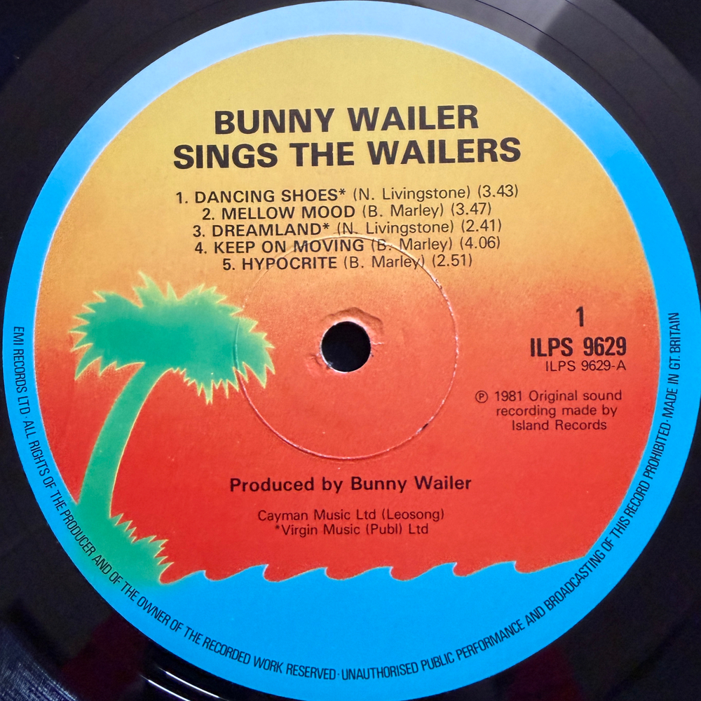 Bunny Wailer ‎– Sings The Wailers (Англия 1981г.)