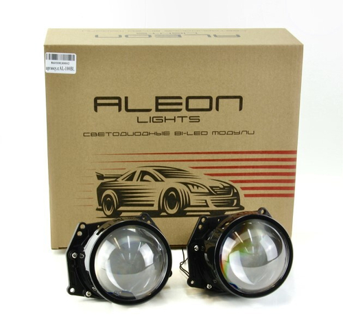Линзы светодиодные A3+ LED универсальные в фары (технология Bi-LED, диаметр-3 , 2 светодиода, 6000K (ALEON)