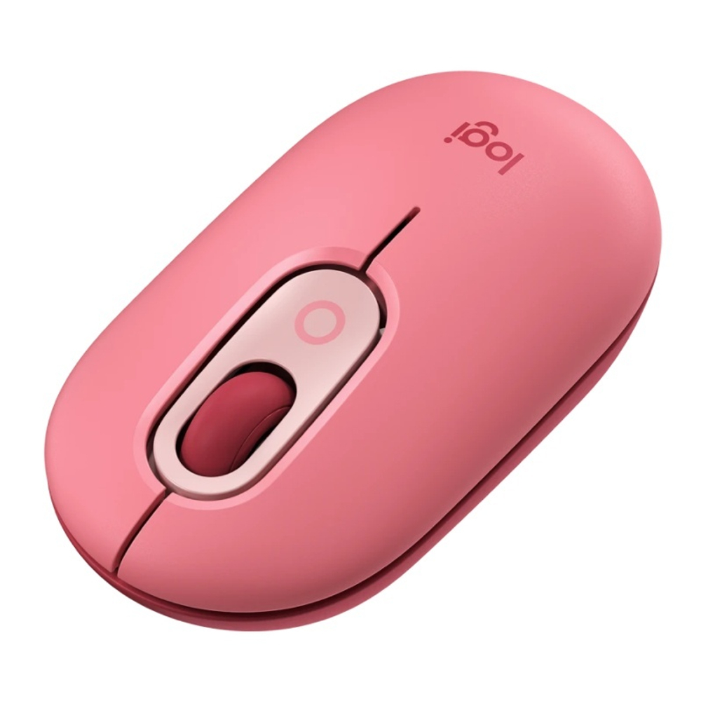 Logitech Мышь беспроводная POP MOUSE WITH EMOJI, оптическая, 4000 dpi, Bluetooth/Радио, розовый/красный.