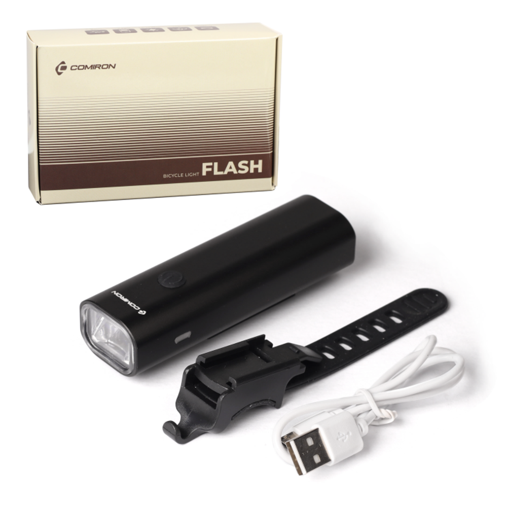 Фонарь передний COMIRON "FLASH" CREE XPG, 400lm, 2500 mAh, Type-C