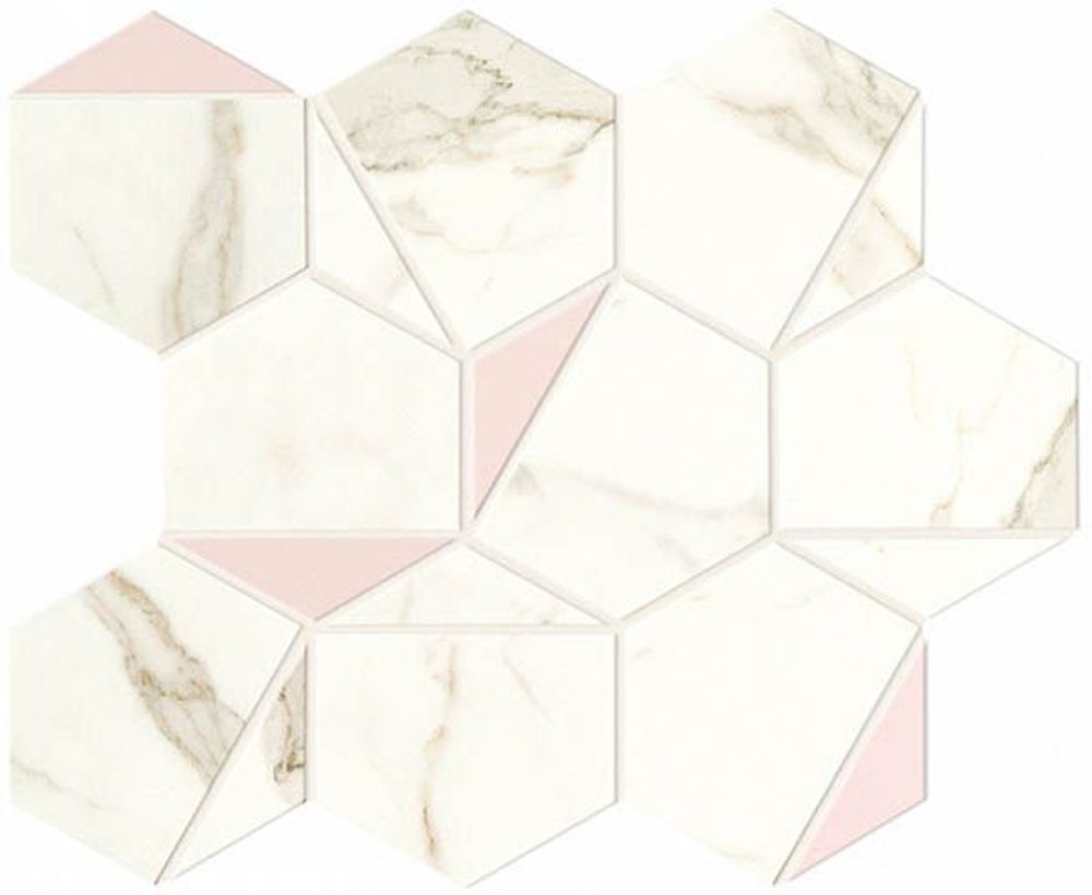 Мозаика Marvel Shine Calacatta Prestigio Rose Hex Silk