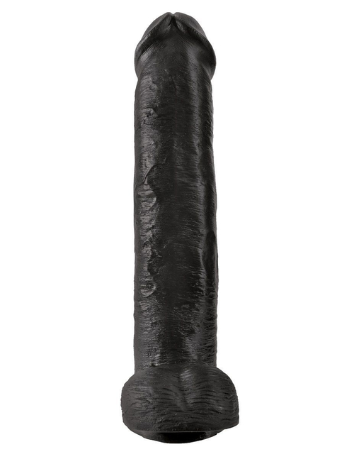 Чёрный фаллоимитатор-гигант 15" Cock with Balls - 40,6 см.