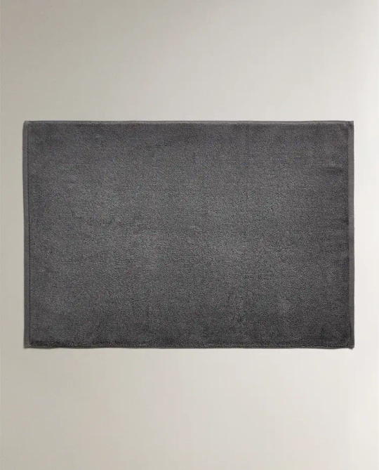 ZARA HOME КОВРИК ДЛЯ ВАННОЙ, ИЗ ХЛОПКА С РЕЛЬЕФНЫМ УЗОРОМ, СЕРЫЙ