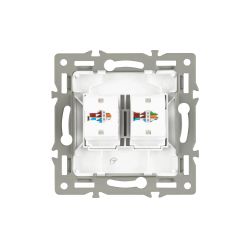 Механизм компьютерной розетки двойной SCT-MPC2-PL-GR (RJ-45, CAT6) (Arlight, -) 045338