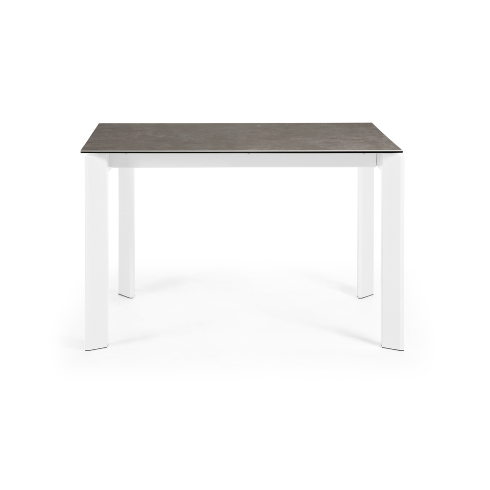 Стол Atta 120 (180) x80 белые ножки керамика Vulcano Ash