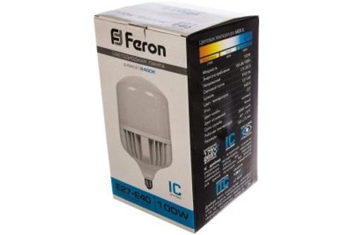 Лампа светодиодная Feron LB-65 E27-E40 60W 6400K 5700Lm 230V