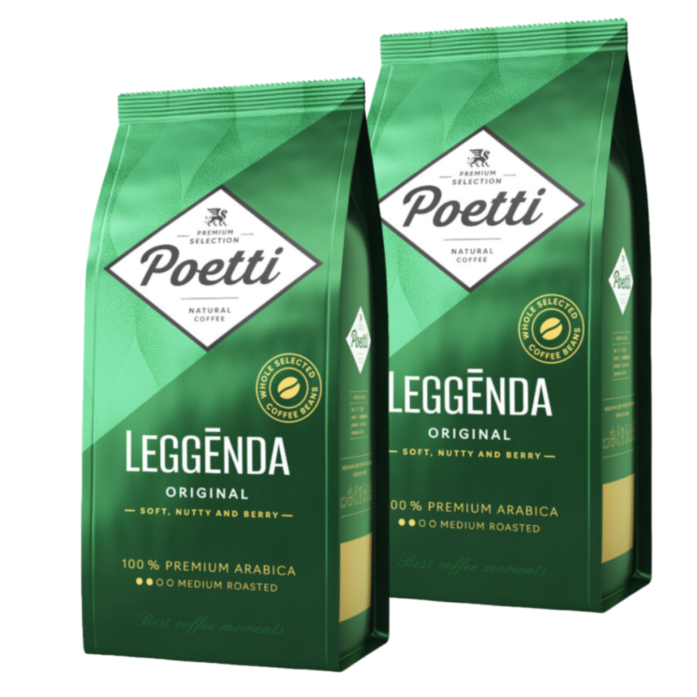 кофе в зернах Poetti Leggenda Original, 250 г (Поетти) х 2 шт