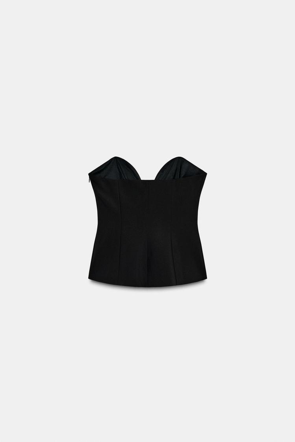 ZARA ТОП С ОТКРЫТЫМИ ПЛЕЧАМИ И КОНТРАСТНЫМ ЦВЕТКОМ, ЧЕРНЫЙ