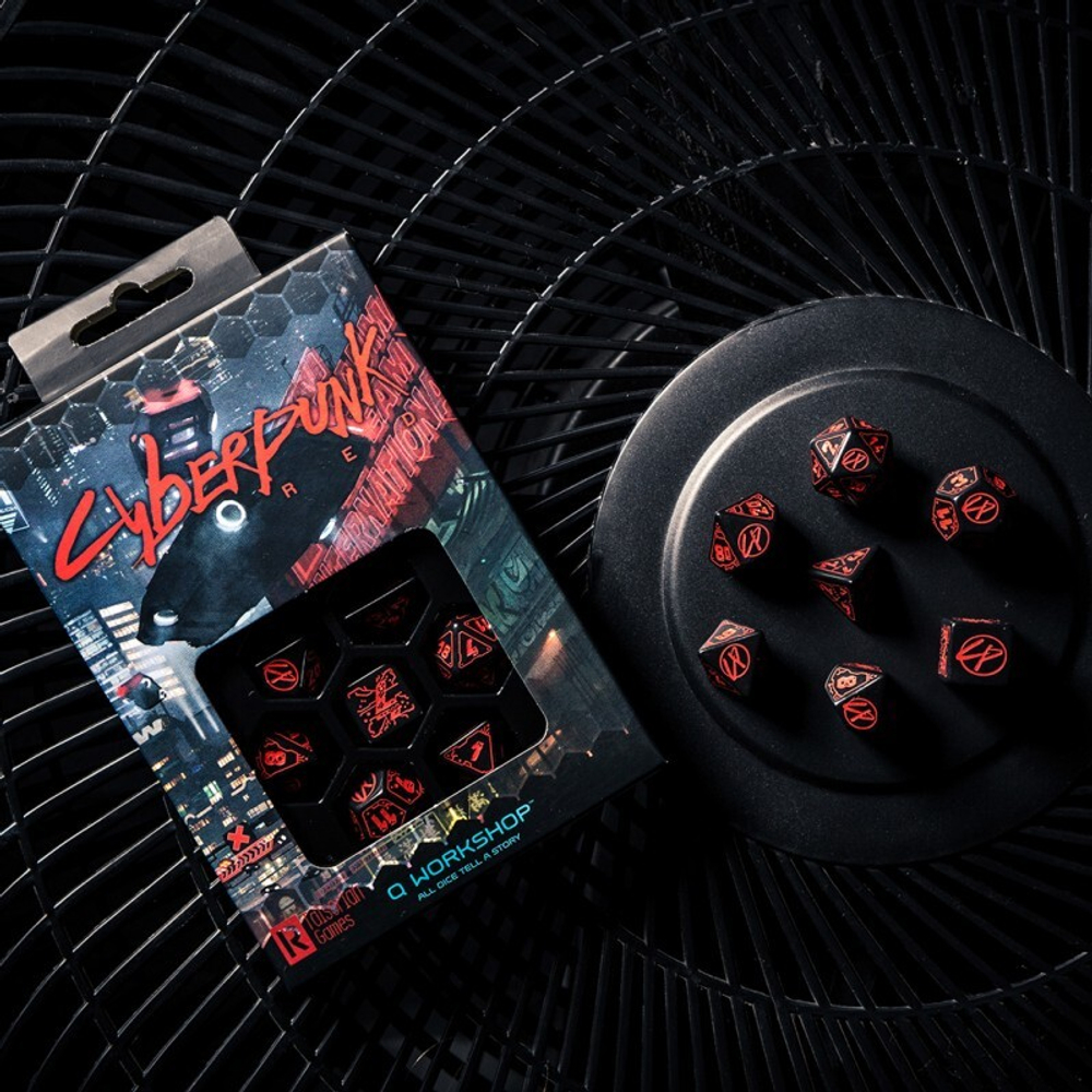 Cyberpunk Red Dice Set - Blood over Chrome