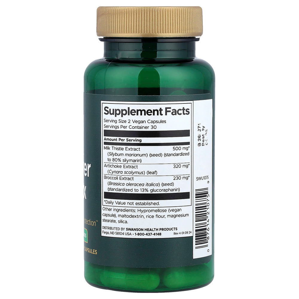 Swanson, Pure Liver & Detox, средство для детоксикации, 60 веганских капсул