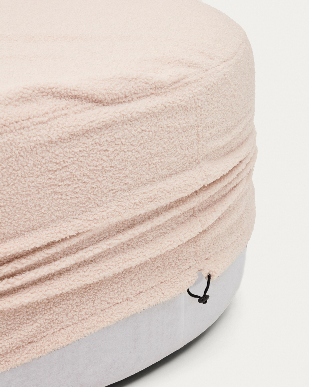 Kaeli Пуф для ног со съемным чехлом из розового букле Ø 120