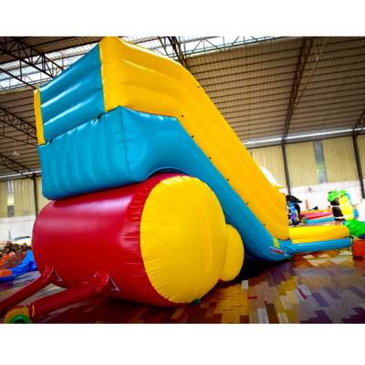 Надувная горка с бассейном «Мартышка» на постоянной подкачке 10*4*5 м