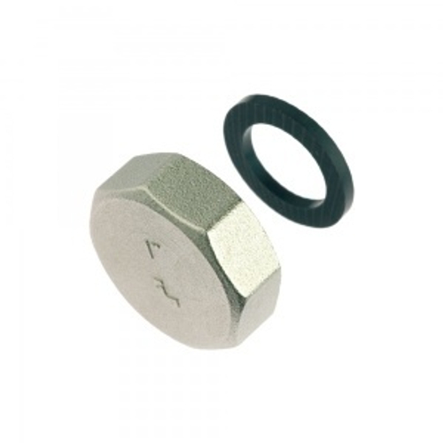 Заглушка с прокладкой никелированная 1*в "TIM" 10/140