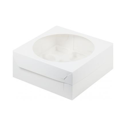 Коробка для 9 капкейков 25*25*11см, (Белая)