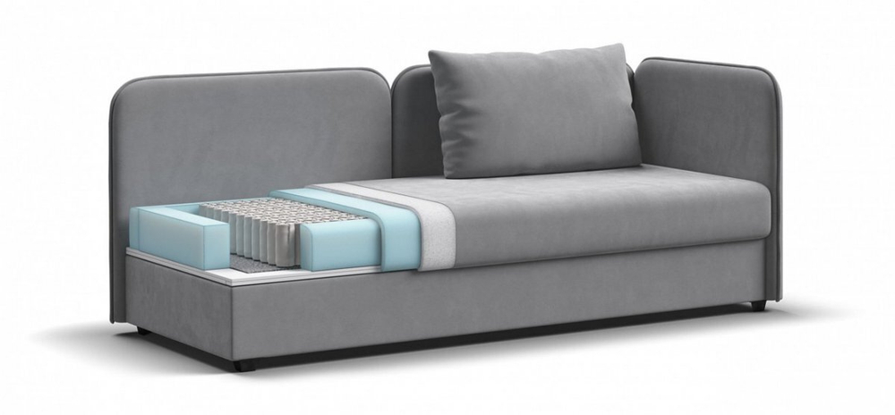 Тахта Ирис Велюр Монолит сталь