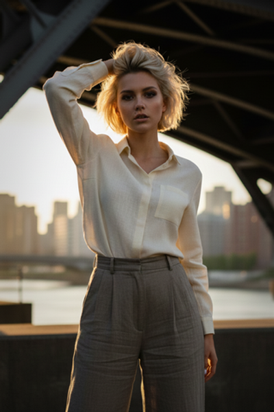 Рубашка льняная цвета экрю