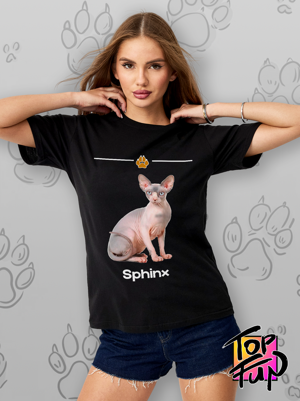Футболка сфинкс кошка