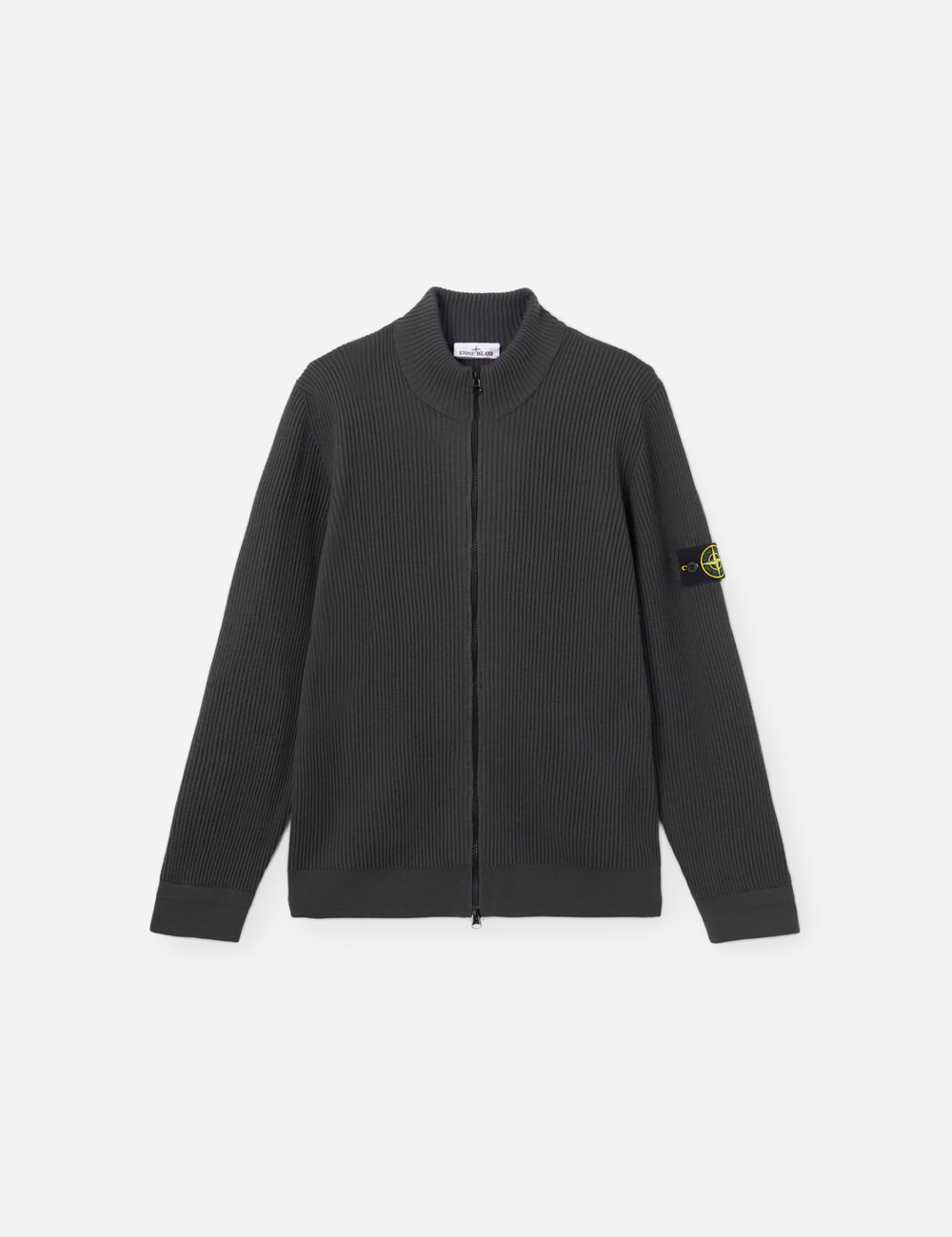 Stone Island Zip-up Jumper Wool Lead Grey