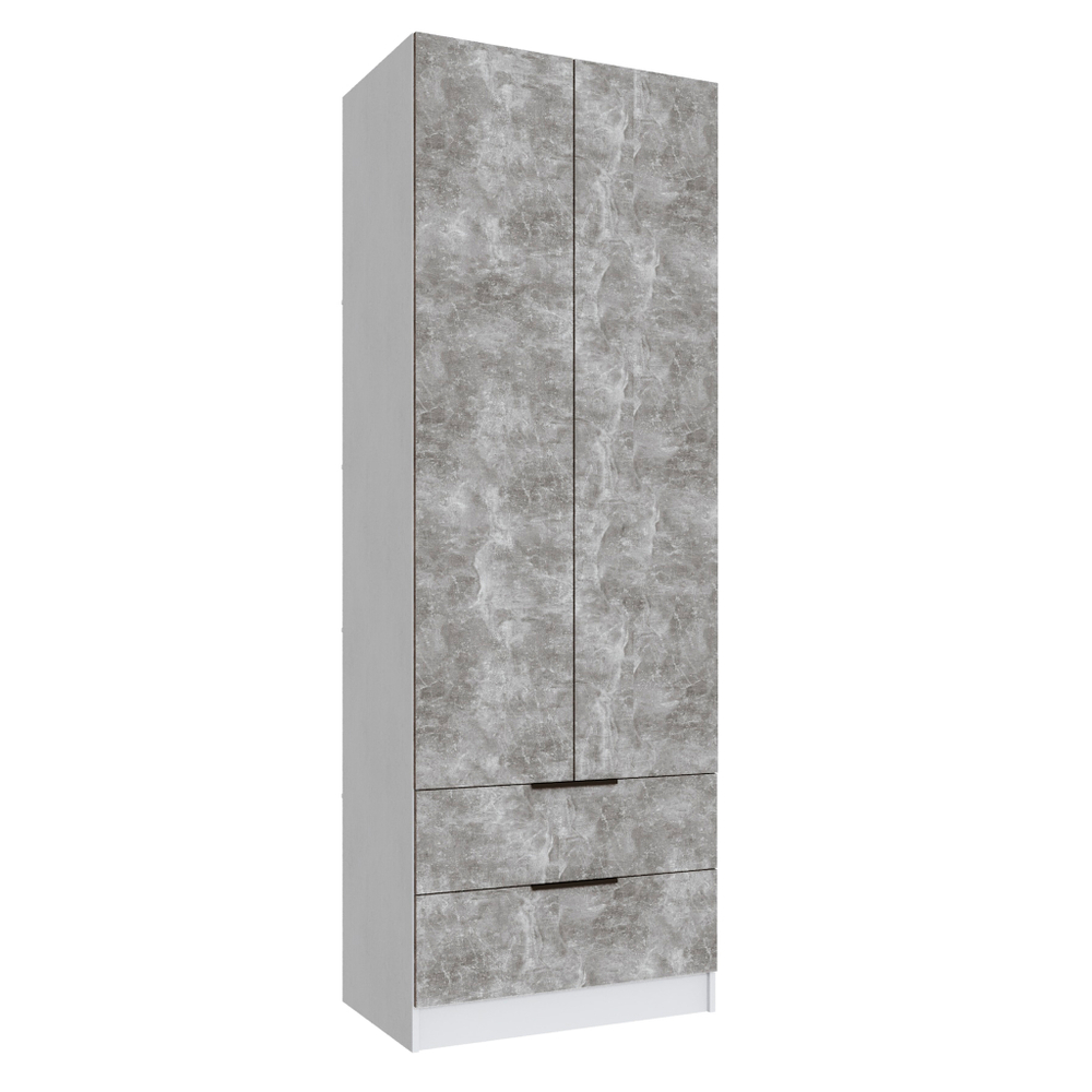 Шкаф Мадрид (0,8) с 2 ящ. внутри без зеркала белый/ателье светлое