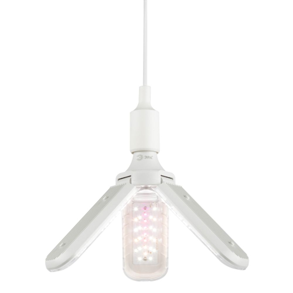 Фитолампа для растений светодиодная ЭРА GREEN LINE ФИТО-30W-PFR-E27-GR 3-х лепестковая полного спектра 30 Вт Е27 | Фитолампы Е27