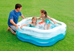Бассейн надувной Intex 56495 Sea Shell 185х180х53 см / Пятиугольный бассейн Морская Звезда Интекс с надувным дном для дачи и отдыха