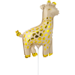 Шар Фольгированный Жираф белое золото (Золотой)