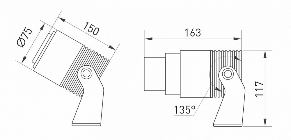 Настенно-потолочный прожектор Arlight Ray 032562