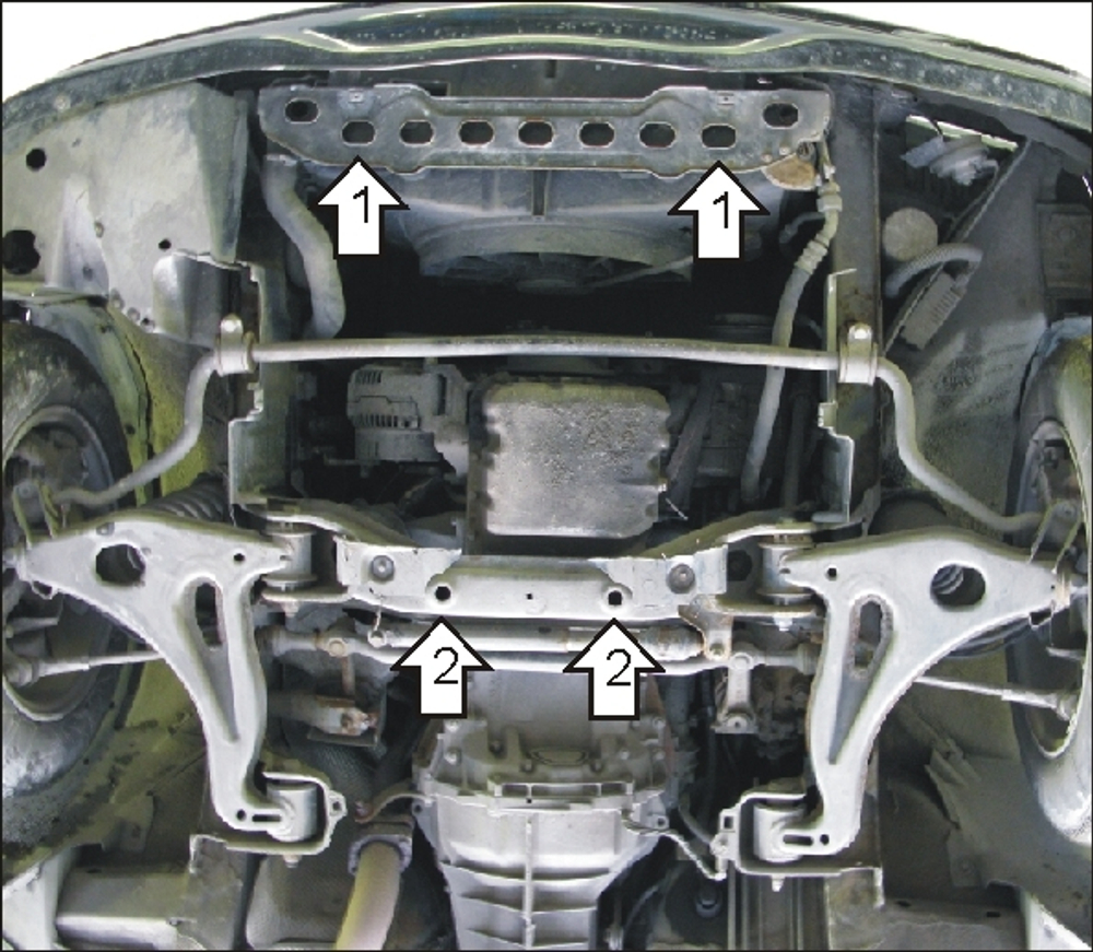 Защита картера Двигателя. 2 мм, Сталь. для Mercedes C-class 1993-2000 MOTODOR.01203