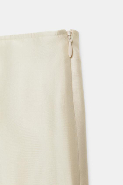 ZARA КОМБИНИРОВАННАЯ ЮБКА МИДИ — ZW COLLECTION, ЭКРЮ