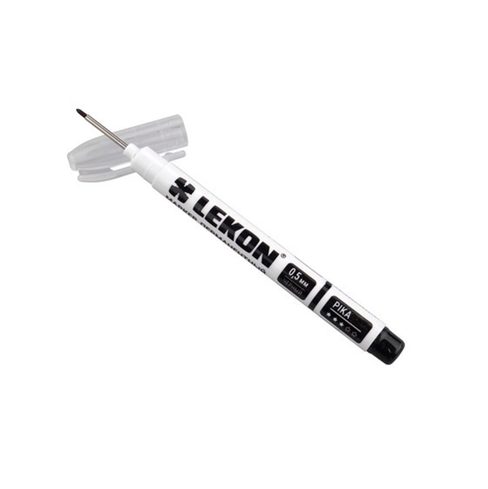 Маркер LEKON Pika перманентный, удлиненный наконечник, черный, 01281