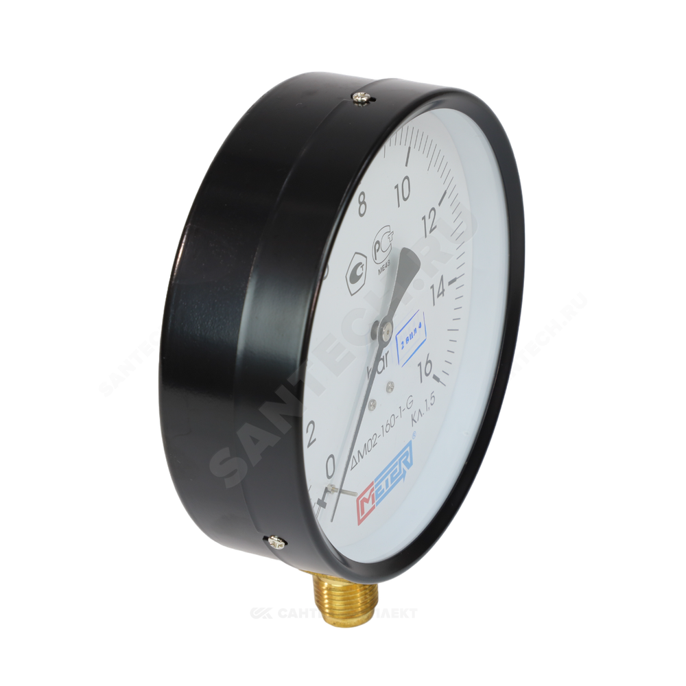 Манометр ДМ02-160 радиальный Дк160мм 0-25 кгс/см2 кл.1,5 G1/2" Метер