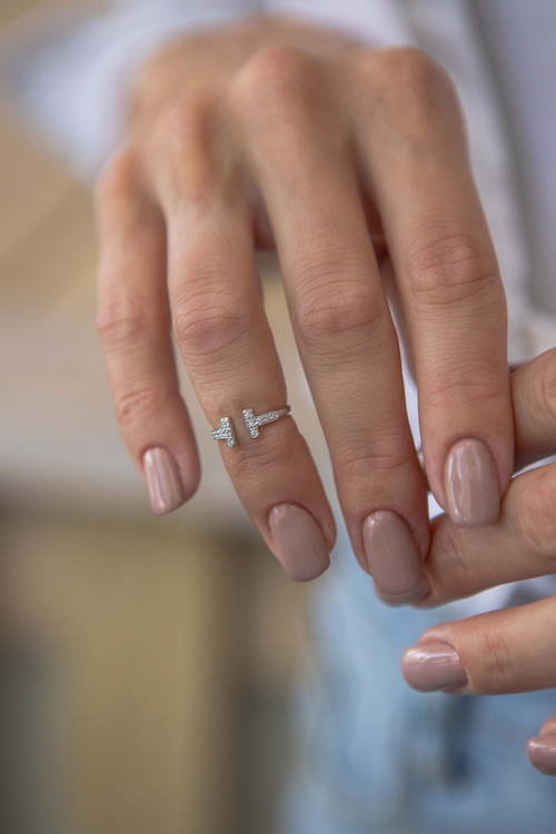 Кольцо фаланговое c фианитами