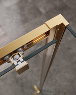 Душевой уголок Cezares MOLVENO-AH-11-150/90-C-BORO-IV, 150х90х195, профиль брашированное золото, прозрачное стекло