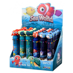 Ручка шариковая, автоматическая, 10в1, Basir, серия "Подводный мир", 10-ти цветная, с резиновой фигуркой, 36 шт