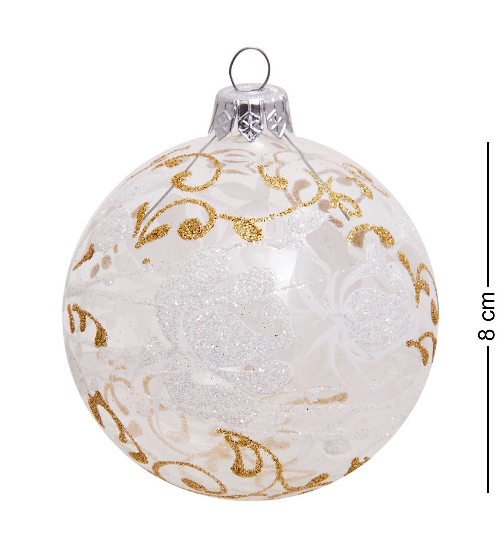 Элита НФШ-1437 Набор ел.украшений Шар 2шт «Белая роза» 80 мм