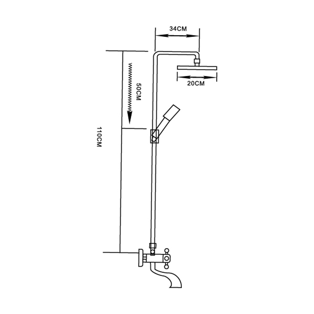Душевая система 1/2 кер ML2419 излив лейка 1 позиция +лейка "Тропический душ" ХРОМ